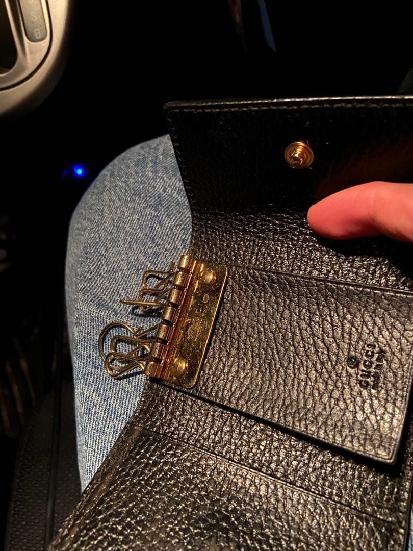 GUCCI GGロゴ キーケース ブラック/ベージュ