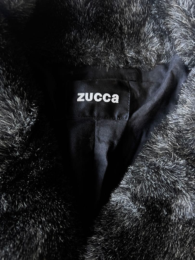 03AW ZUCCA ファー付きPコート ダブル ジャケット