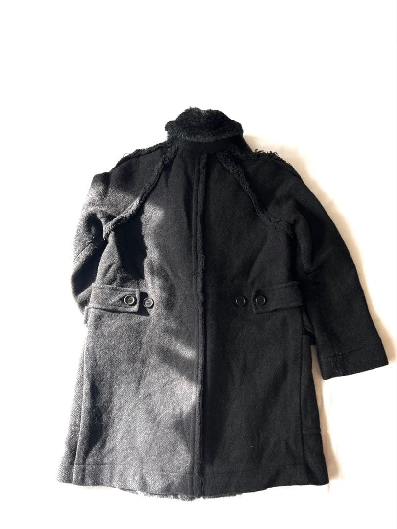 03AW ZUCCA ファー付きPコート ダブル ジャケット