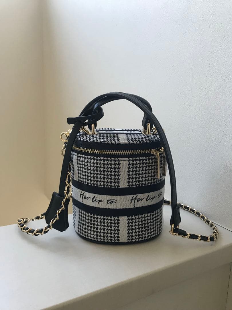 Herlipto Jacquard Mini Vanity Bag ブラック