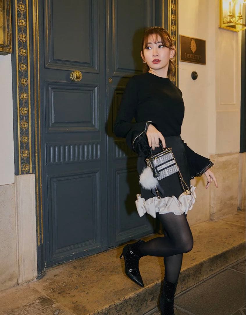 Herlipto Jacquard Mini Vanity Bag ブラック