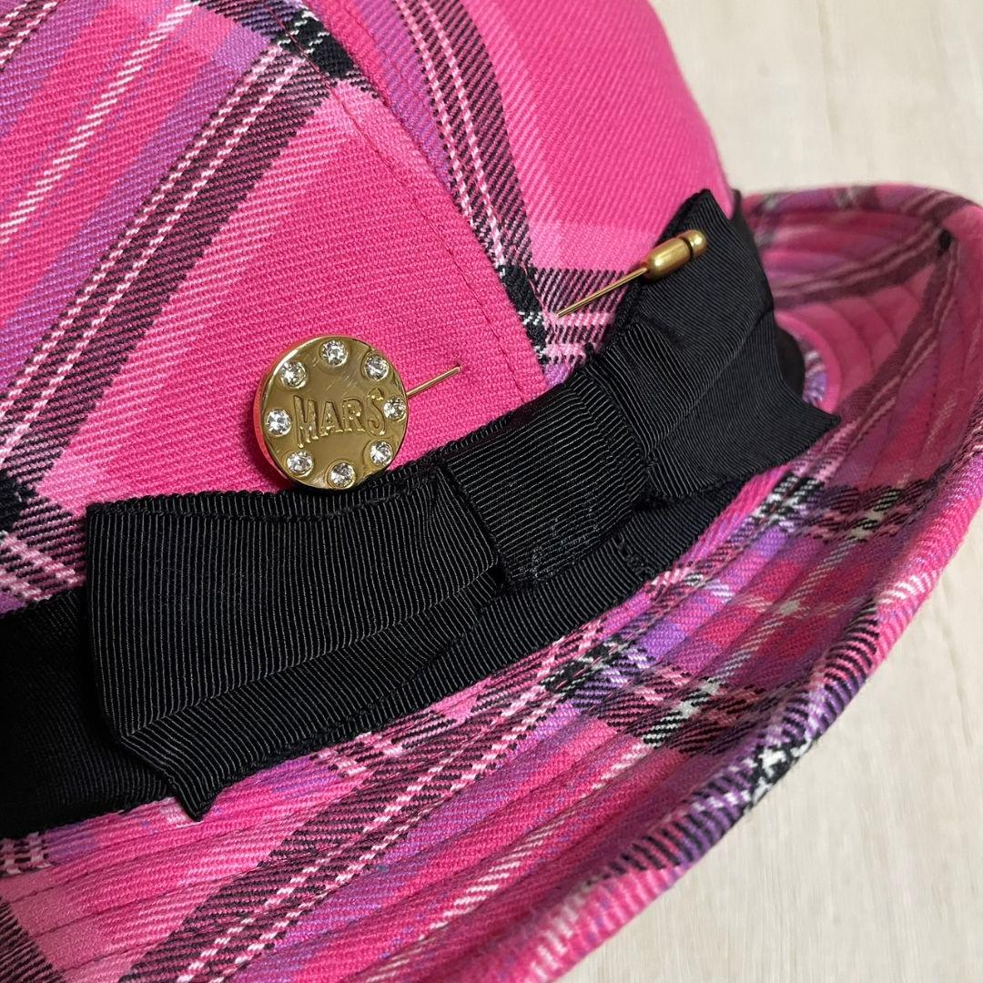 MA*RS マーズ ピンクチェック柄 ハット 平成 ギャル系