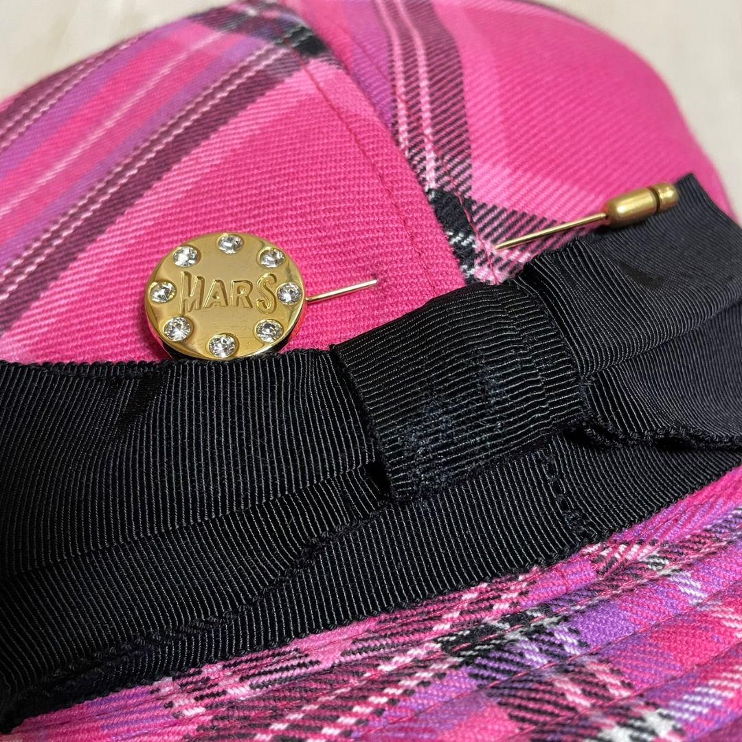 MA*RS マーズ ピンクチェック柄 ハット 平成 ギャル系