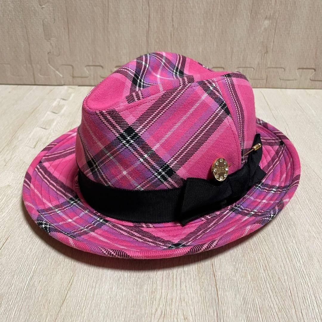 MA*RS マーズ ピンクチェック柄 ハット 平成 ギャル系