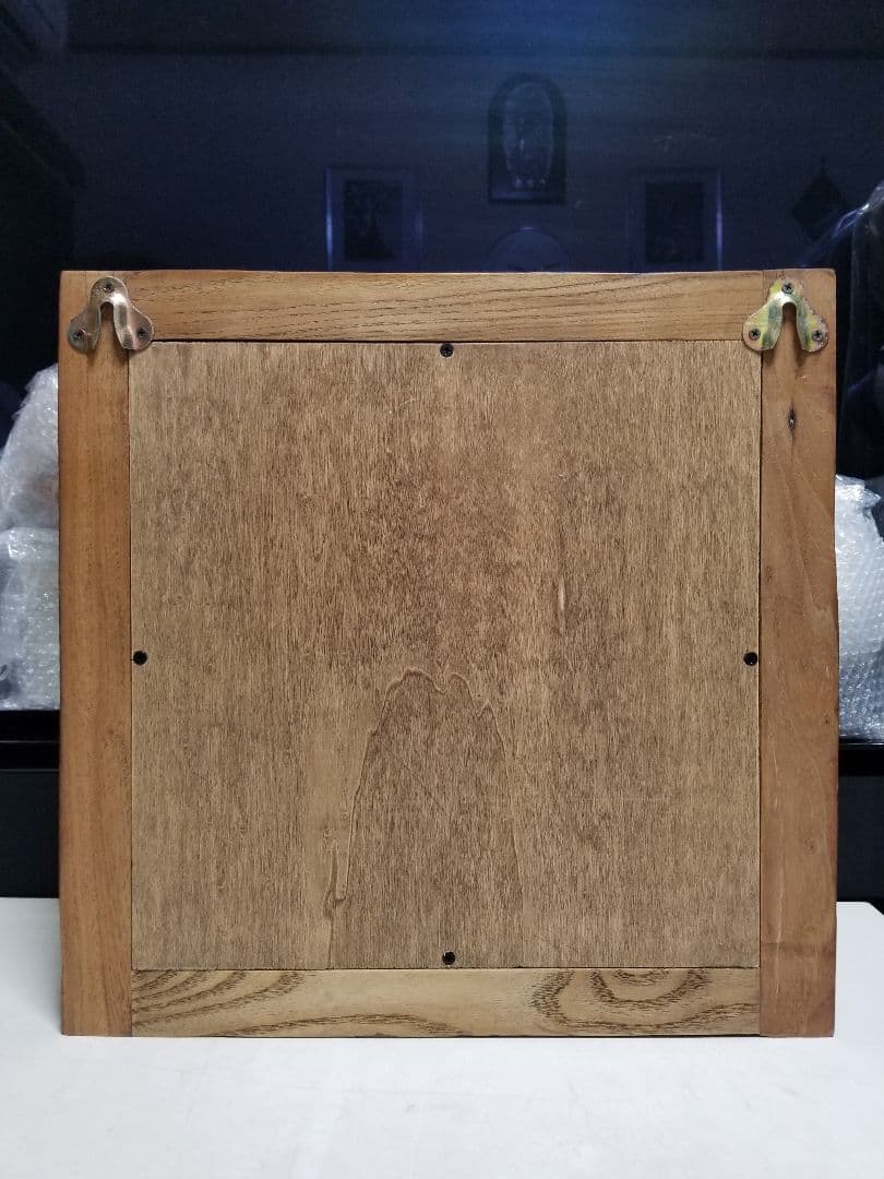 古木材　無垢　オールド　エルム　楡の木　ガラス管　ウォール　ミラー　壁掛け　鏡