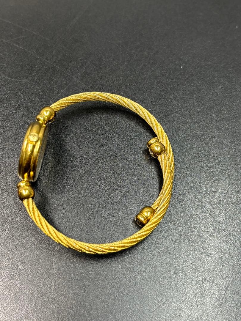 【稼働品】GUCCI時計 2700.2.L ブラック ゴールド グッチ バングル