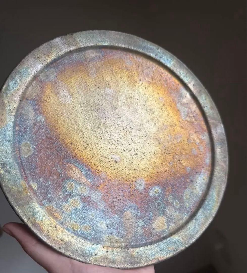 銀彩　皿　プレート　新品未使用　陶器