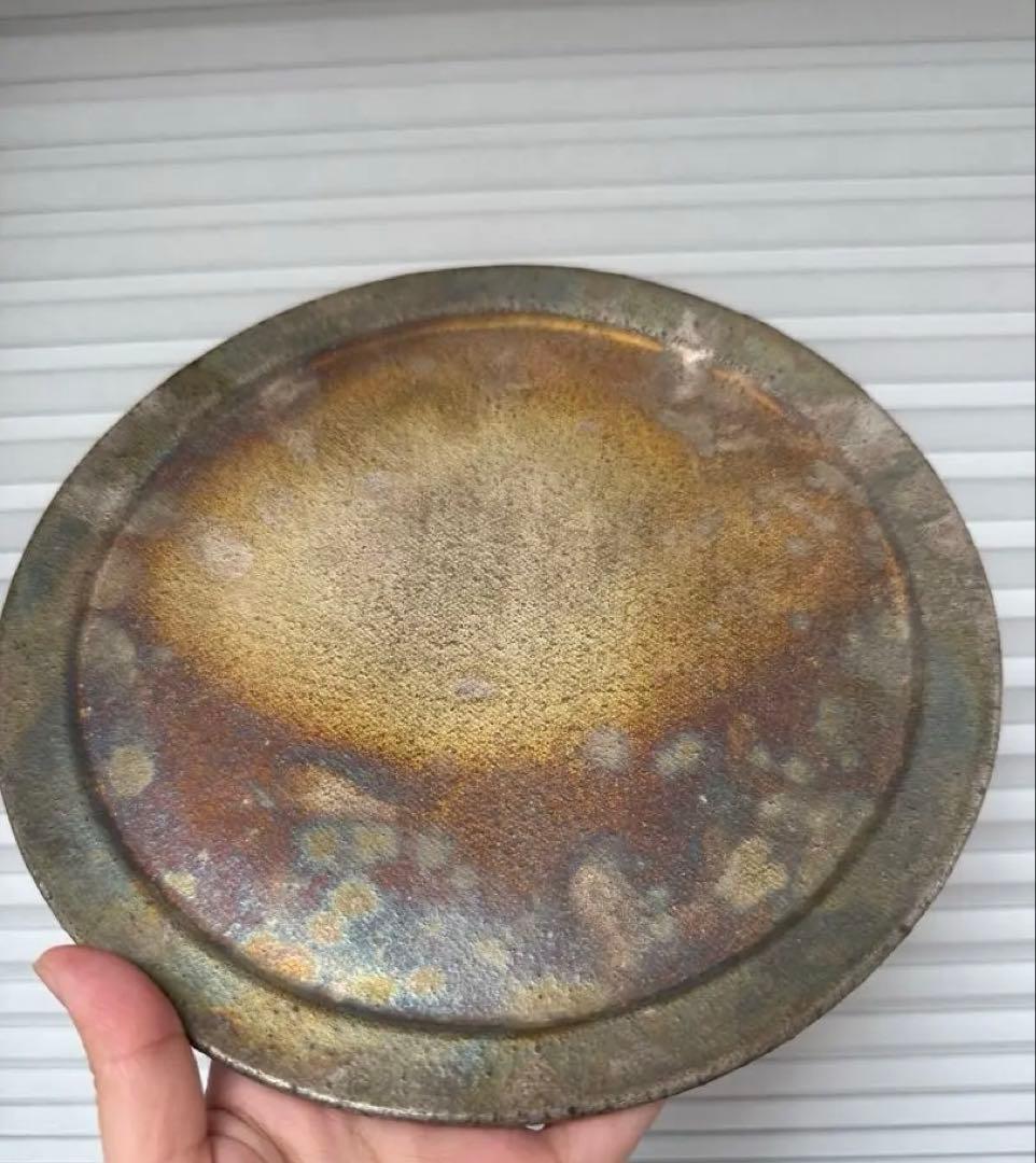 銀彩　皿　プレート　新品未使用　陶器