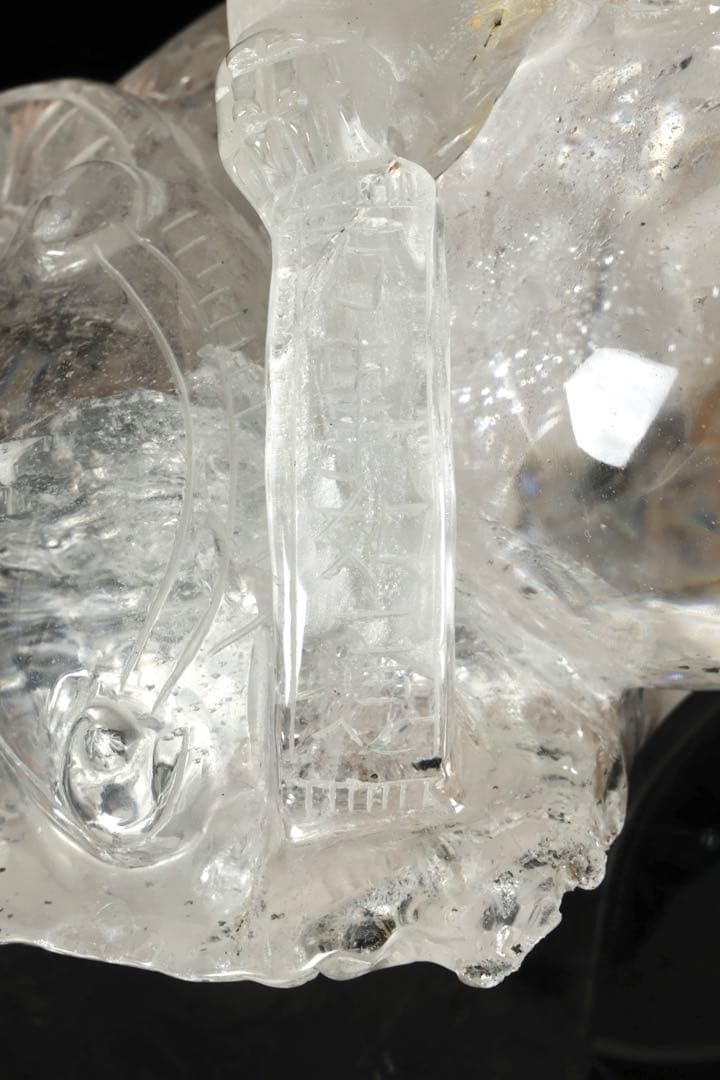 中国美術 水晶玉乗獅子 万事如意刻印 置物 老水晶彫 古水晶 唐物 古美術 骨董