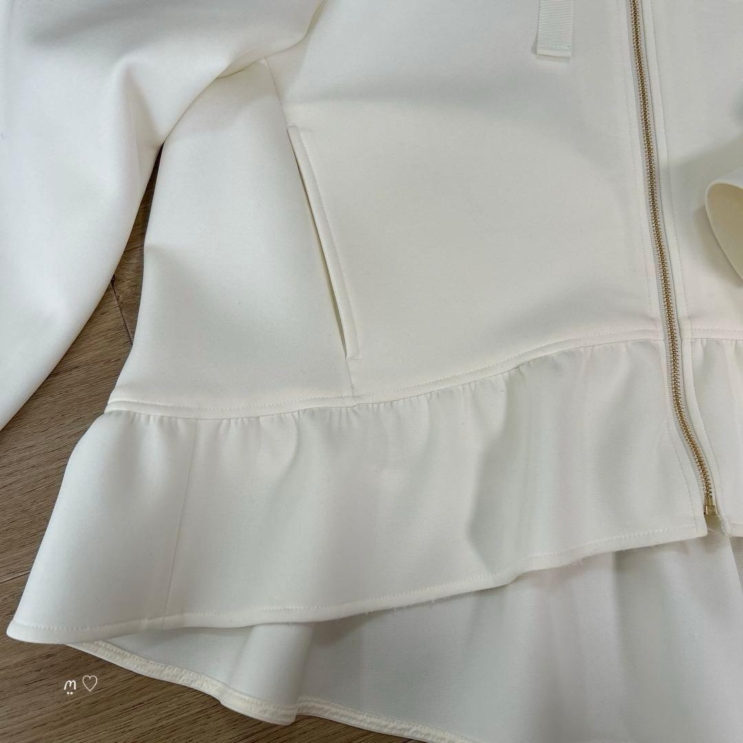 ANAYI　アナイ　ダブルジャージパーカー　38　フード付　ペプラムフーディ