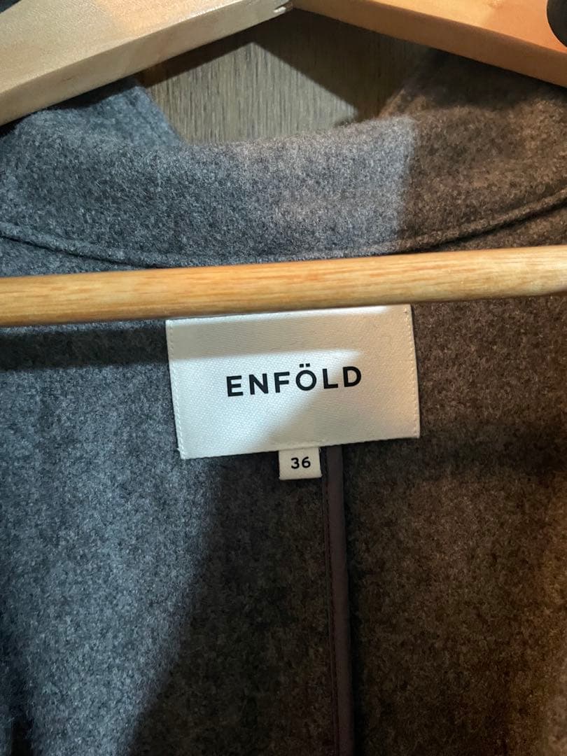 Enfold エンフォルドグレーオーバーサイズロングコート　36