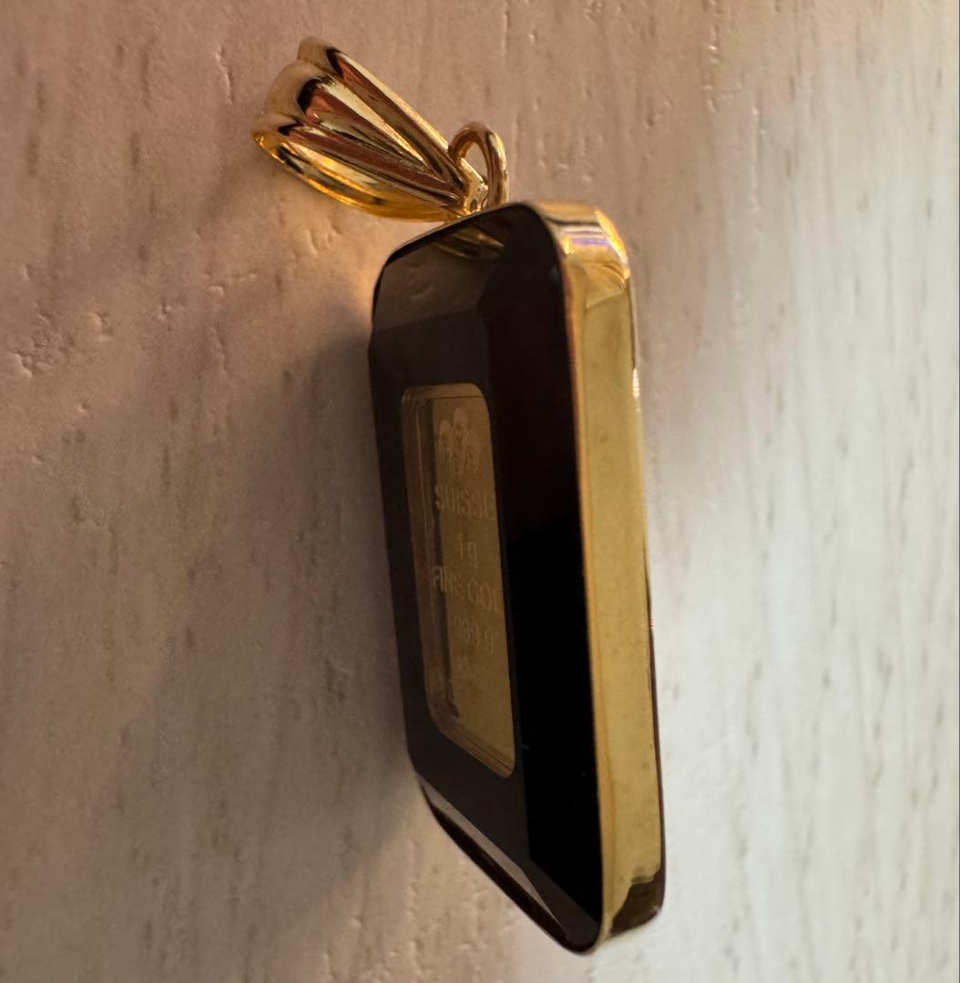 金のインゴット/ペンダントトップ/純金スイス製/お洒落ジュエリー18金