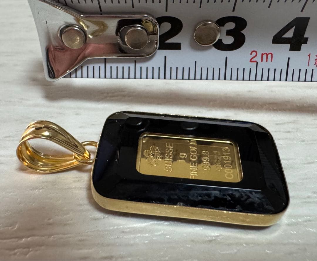 金のインゴット/ペンダントトップ/純金スイス製/お洒落ジュエリー18金