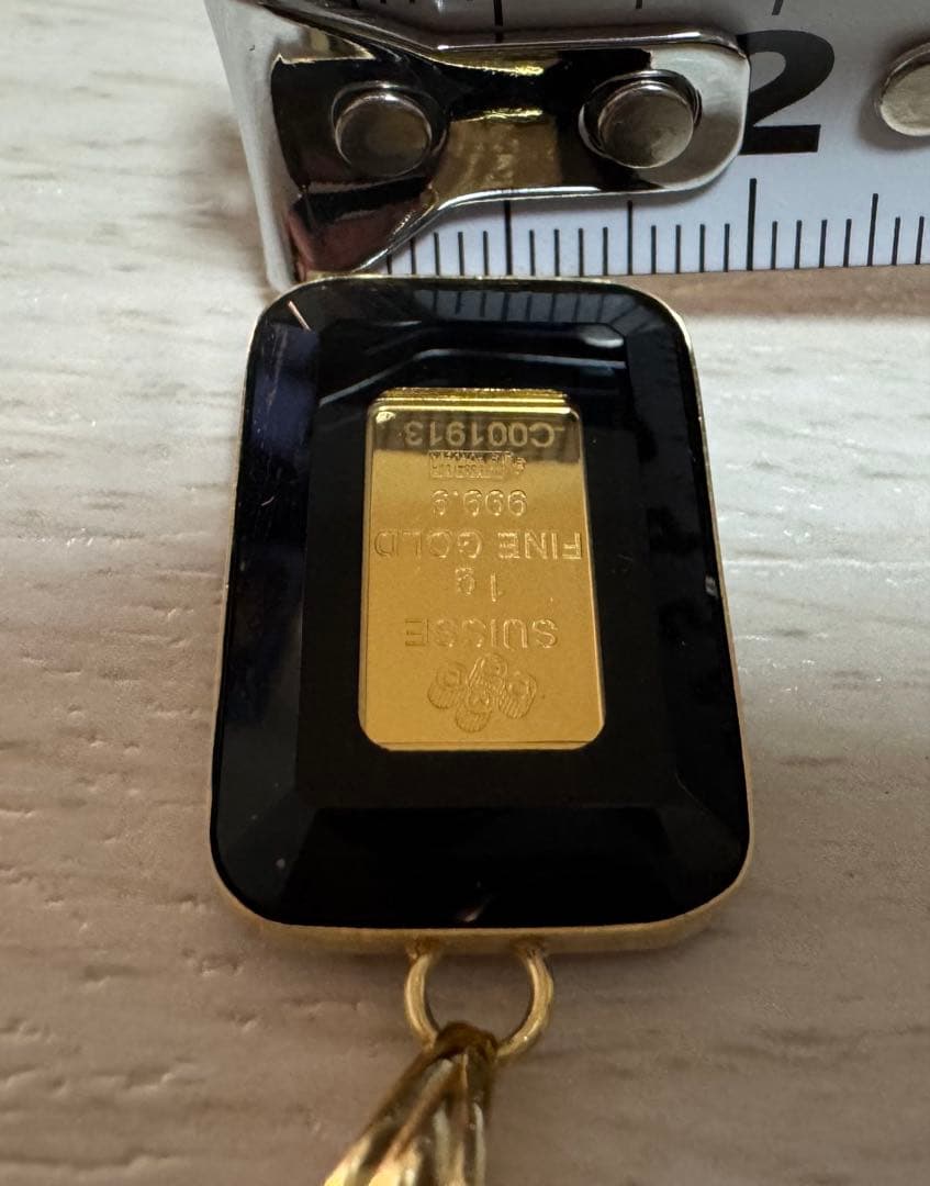 金のインゴット/ペンダントトップ/純金スイス製/お洒落ジュエリー18金