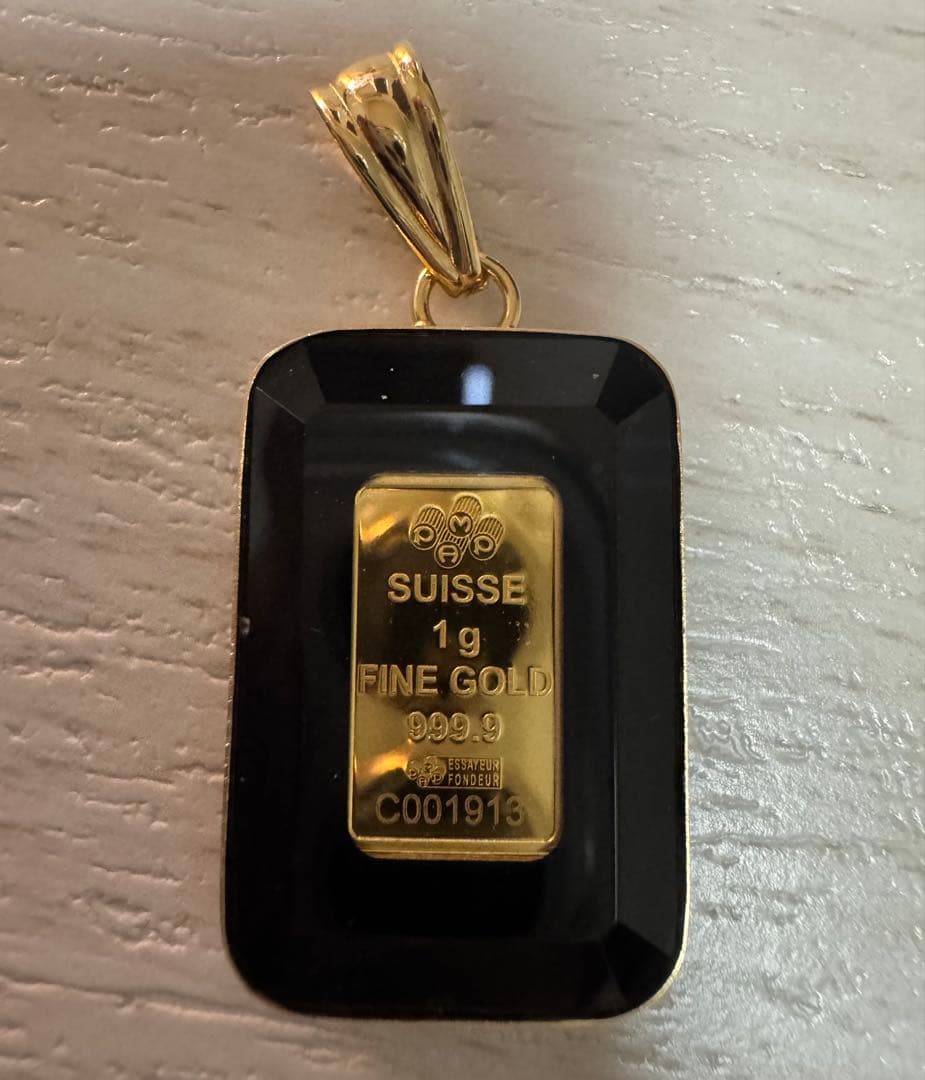 金のインゴット/ペンダントトップ/純金スイス製/お洒落ジュエリー18金