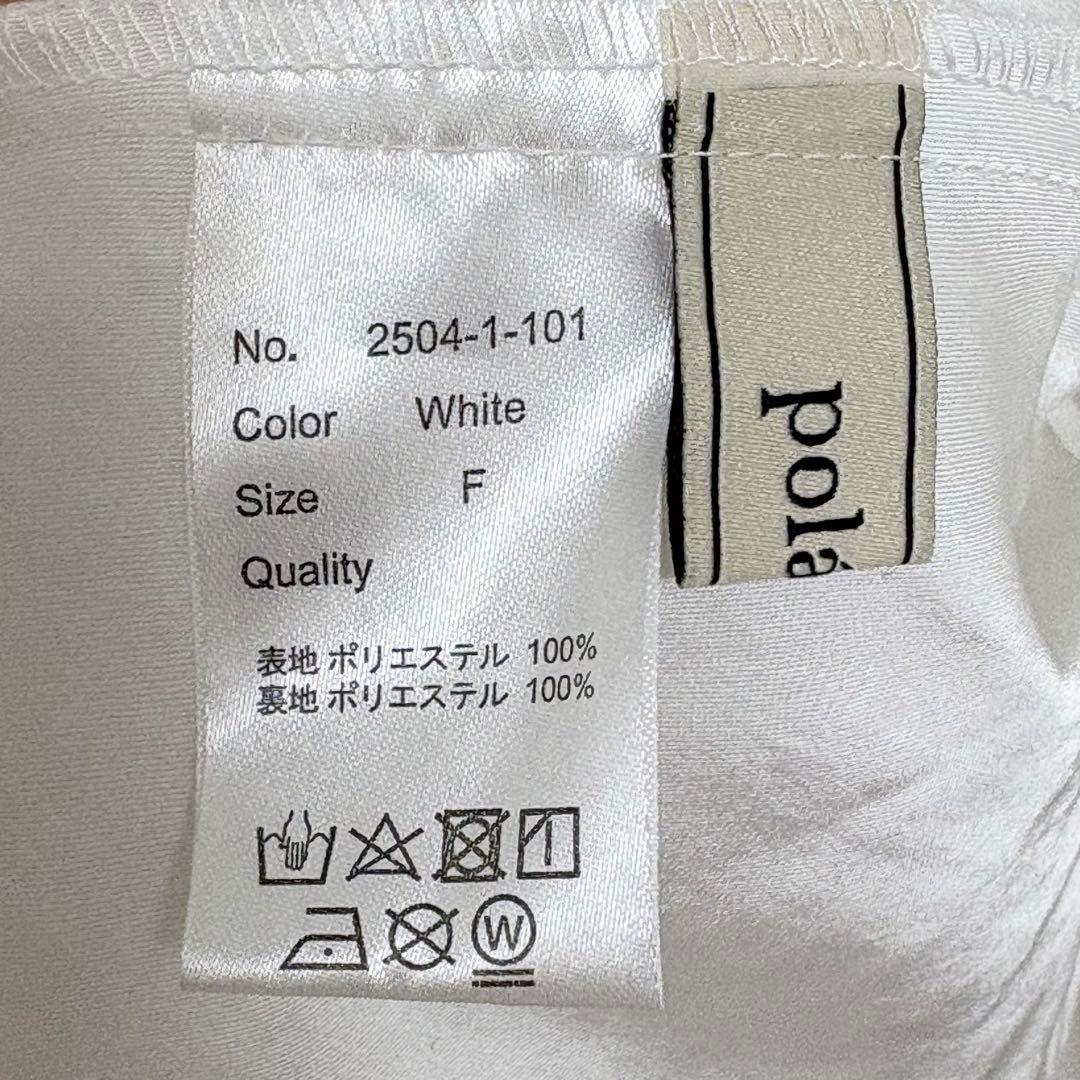 polauraフラワーぺプラムバックリボンチュニック ホワイト