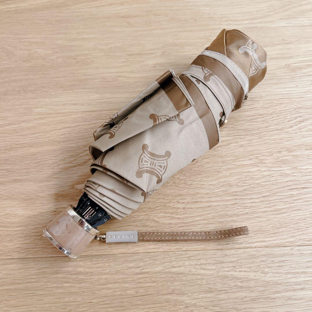 美品 CELINE セリーヌ 晴雨兼用パラソル 日傘 折りたたみ傘 マカダム