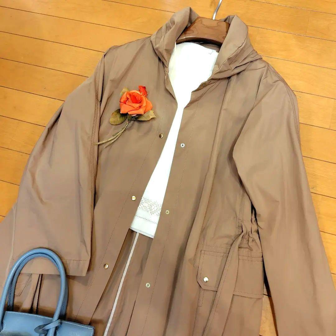 レリアン 近年モデル ベージュ トレンチコート フーデッド9M