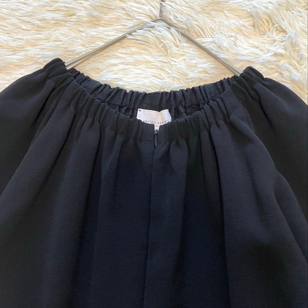 UNITED ARROWS COMFY ギャザー オールインワン 黒 ブラック