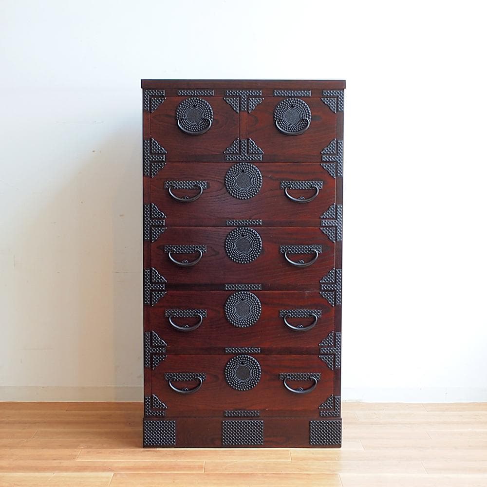 美品 岩谷堂箪笥 No.314 月雫 立長箪笥 鍵あり 定価35万