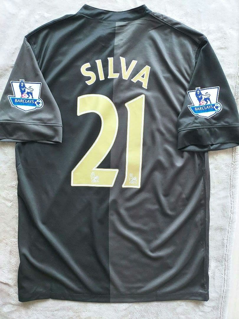 【激レア】マンチェスターシティ シルバ 13/14 アウェイユニ XLサイズ