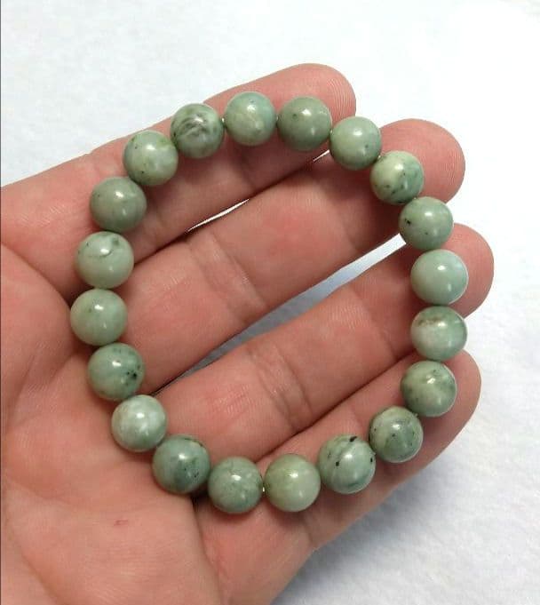 専用【高品質】日高翡翠 ブレスレット ９,５㎜　ブレスレット　美品　希少