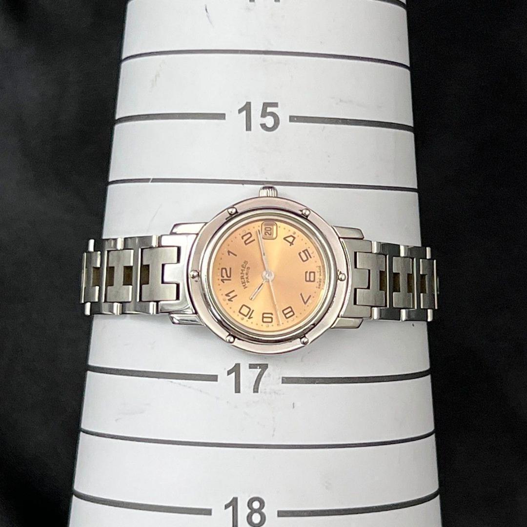 【新品電池】 エルメス クリッパー アイボリー文字盤 シルバーブレスレット 稼働