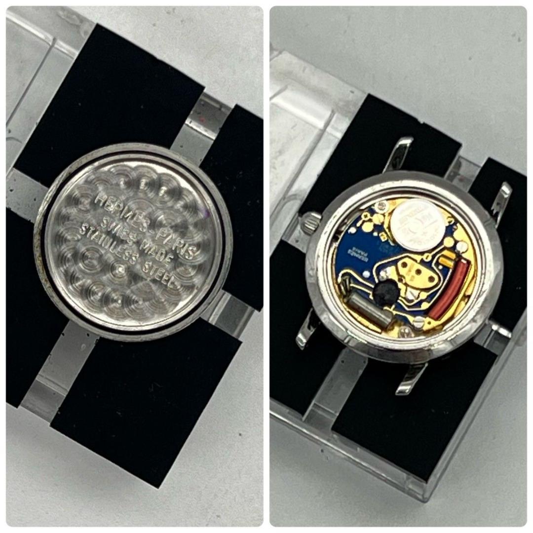 【新品電池】 エルメス クリッパー アイボリー文字盤 シルバーブレスレット 稼働