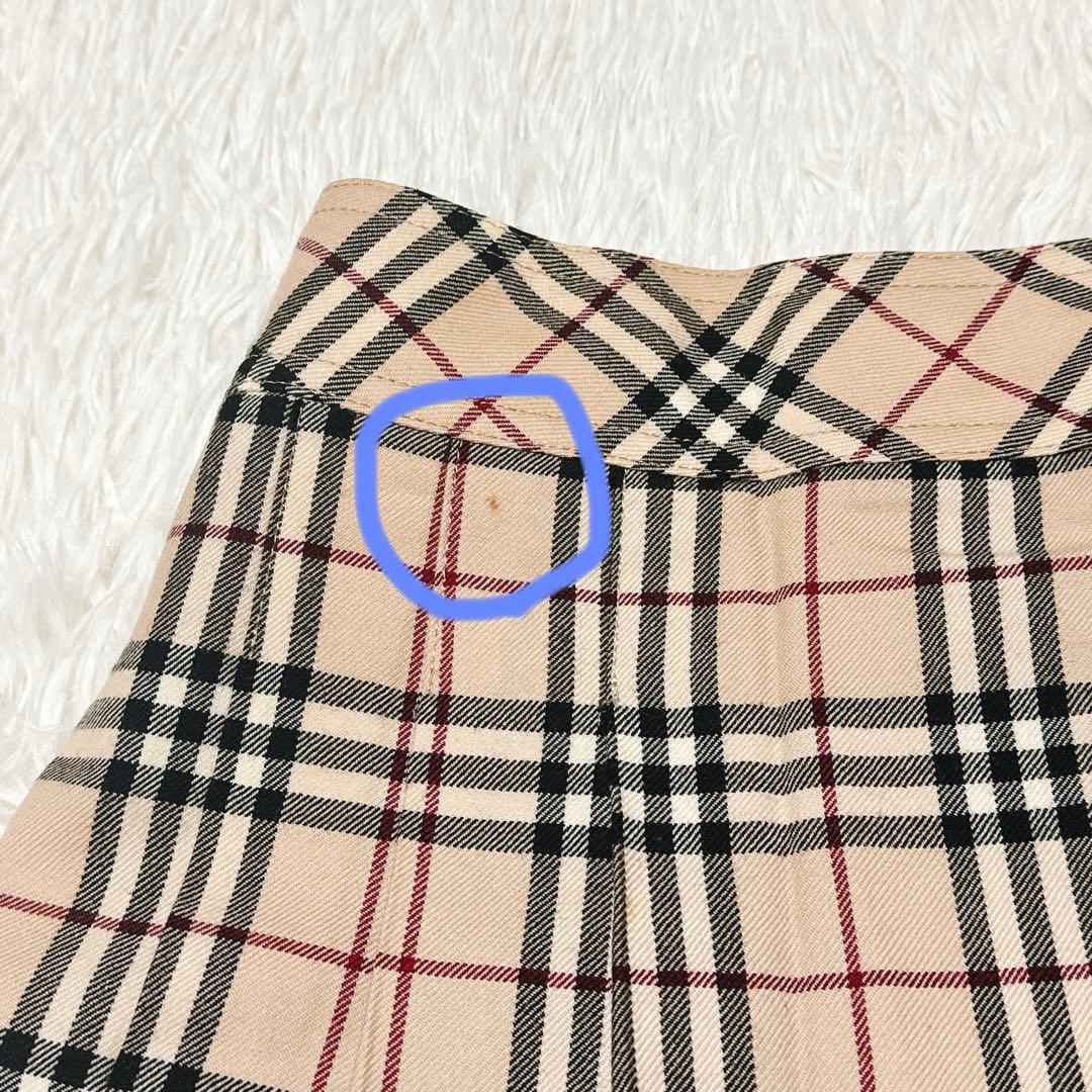 バーバリーブルーレーベル ノバチェック スカート ベージュ ロゴベルト 三陽商会