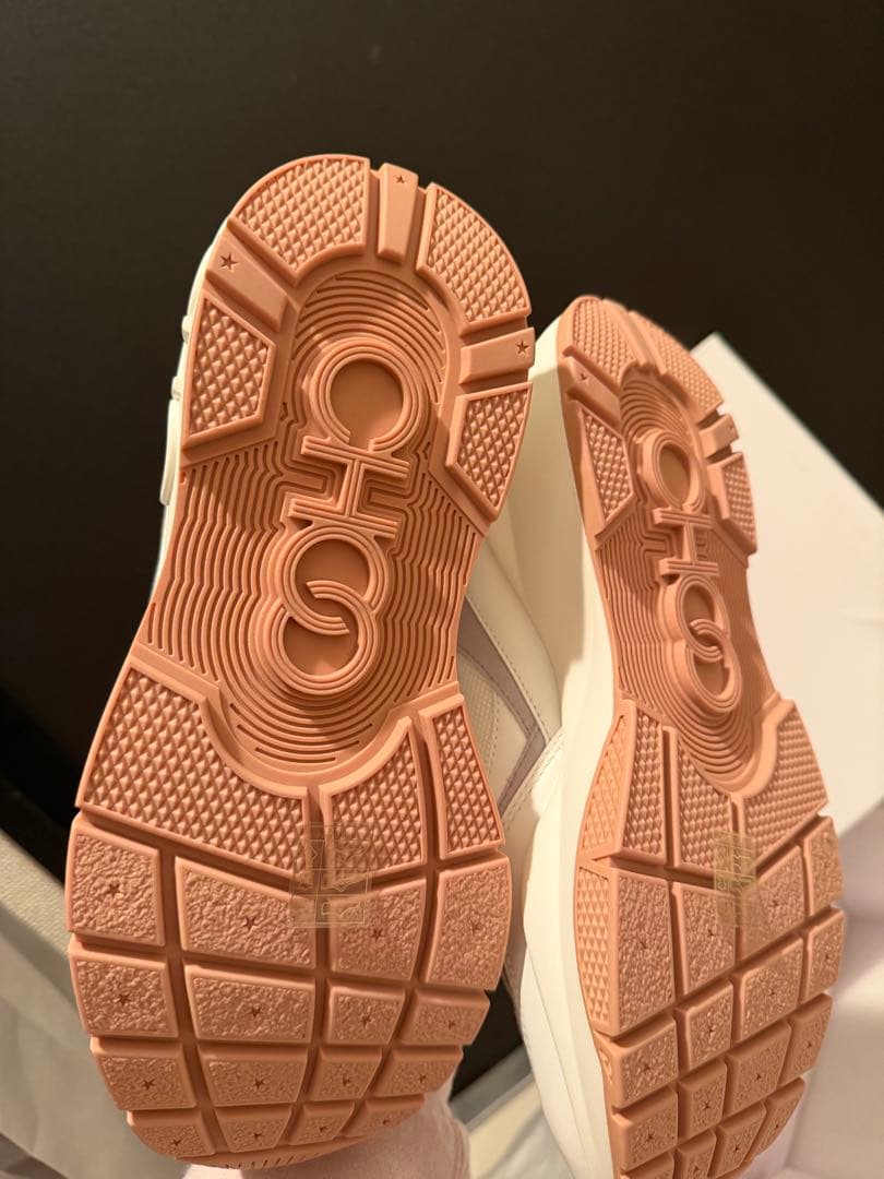 【新品未使用】Jimmy Chooレザースエードスニーカー