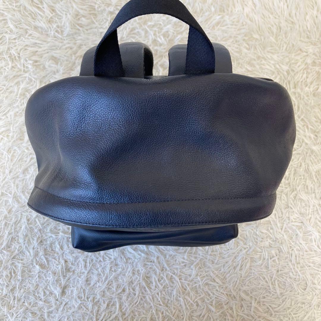 COACH✨メンズリュック　ネイビー×チェック　レザ×PVC 大容量　チャーム