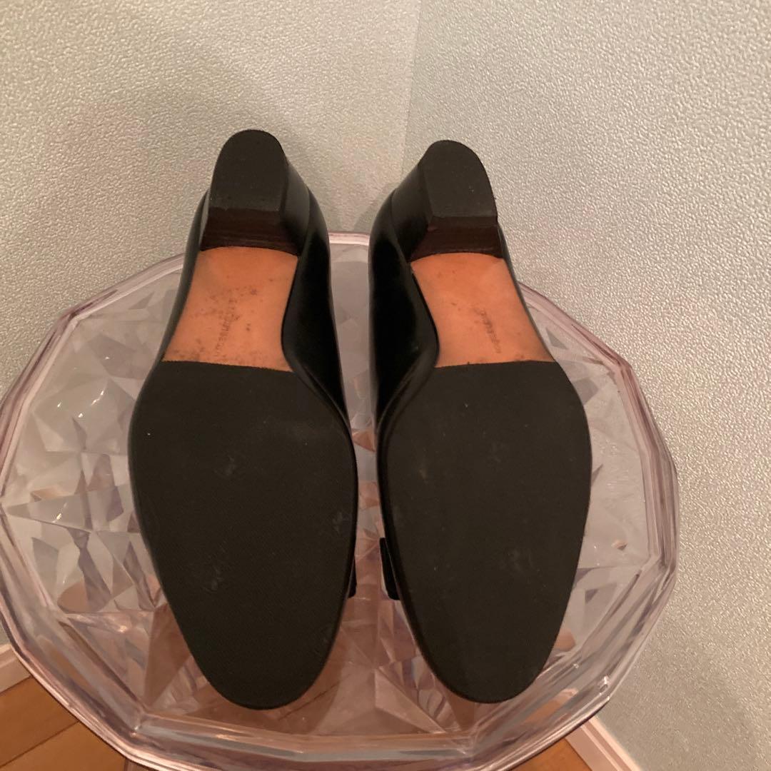 フェラガモ　リボン　Salvatore Ferragamo 黒 ブラック24.5