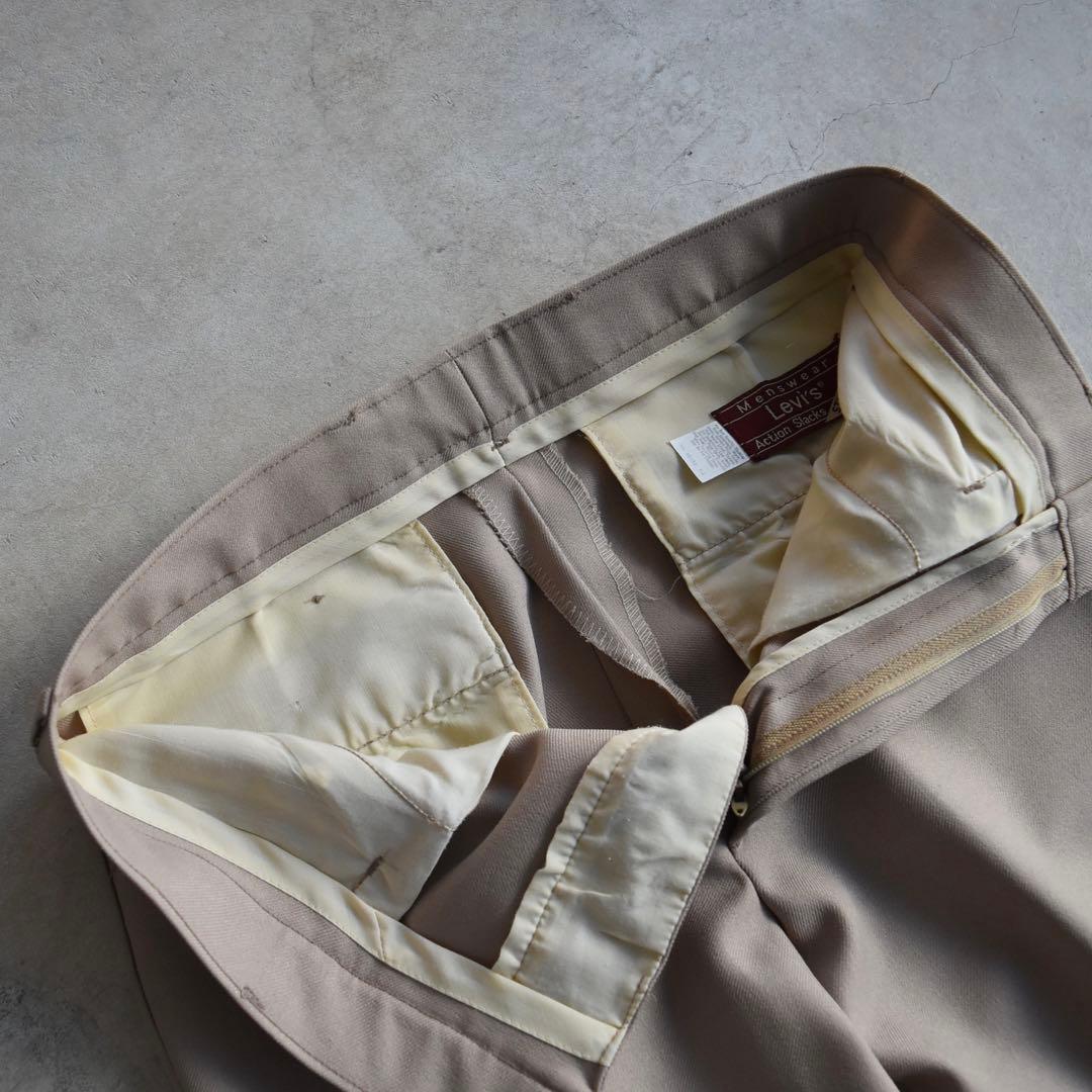 80s リーバイスアクションスラックス モカベージュ レアカラー W30 L30