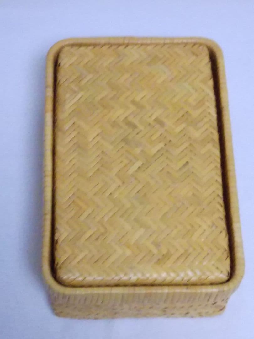 【鳥越竹細工】蓋付き 竹かご すず竹