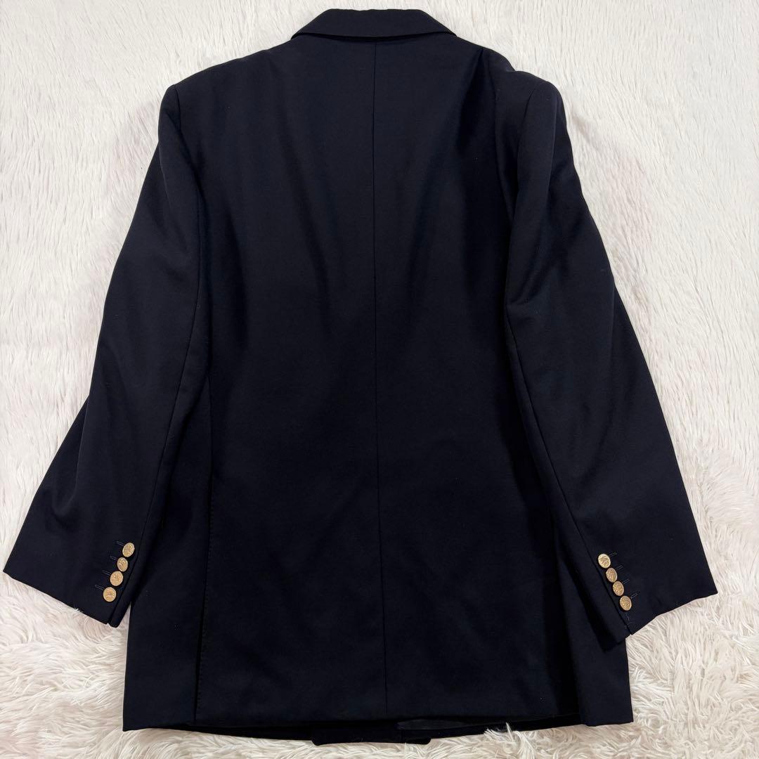 極美品 バーバリー 紺ブレ 刻印金ボタン ネイビー ダブル Lサイズ