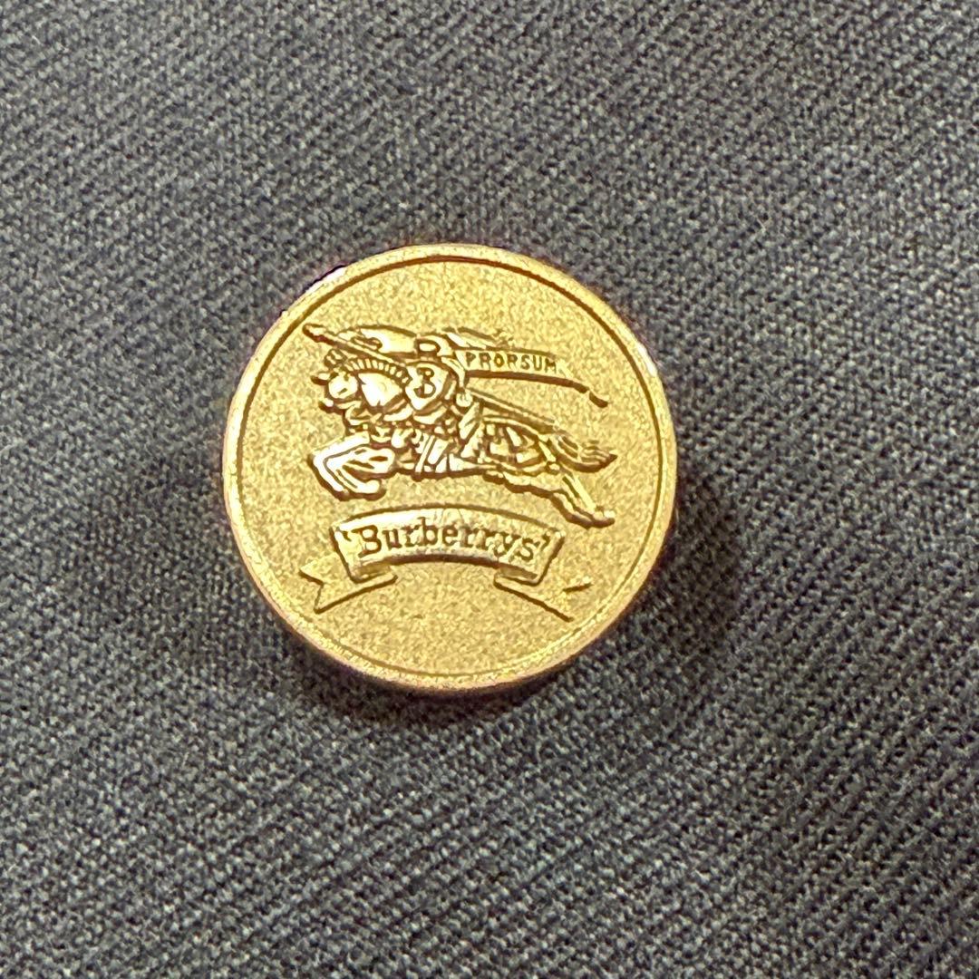 極美品 バーバリー 紺ブレ 刻印金ボタン ネイビー ダブル Lサイズ
