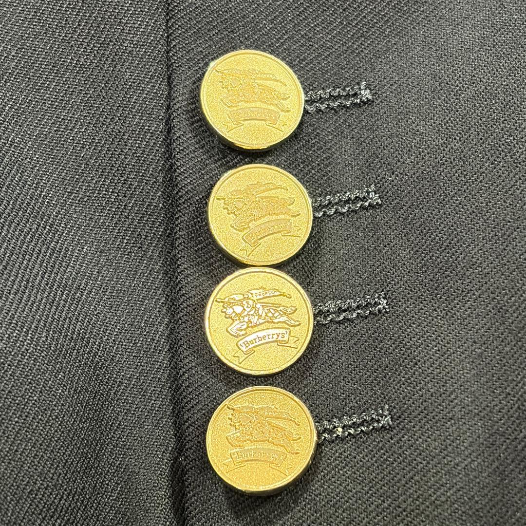 極美品 バーバリー 紺ブレ 刻印金ボタン ネイビー ダブル Lサイズ
