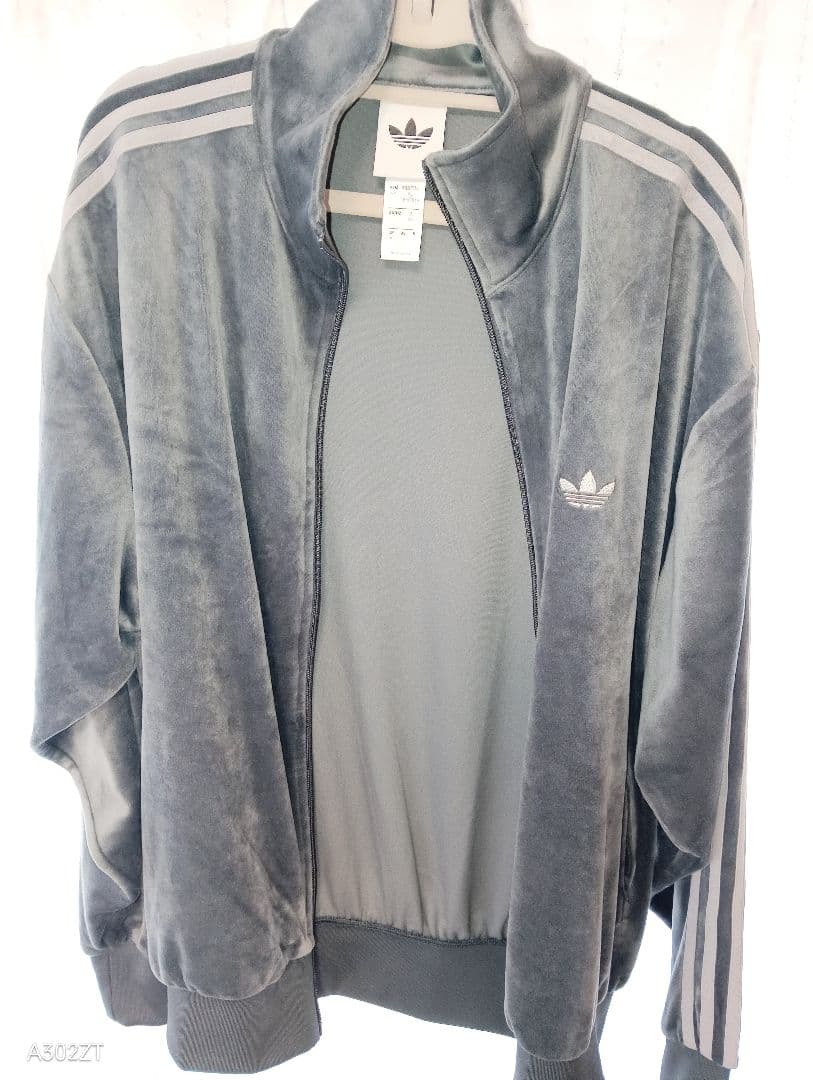 adidas FIREBIRD VELOUR TRACK TOPダークグレーXL