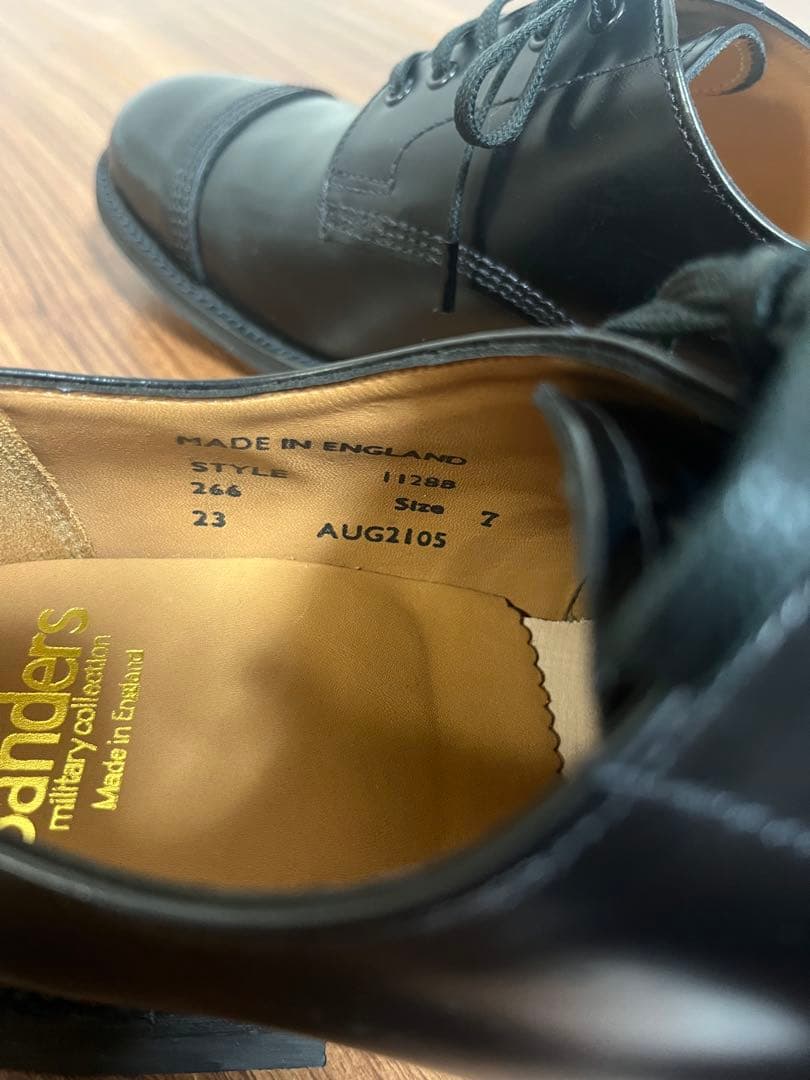 新品6.8万 SANDERS MILITARY DERBY SHOE UK7