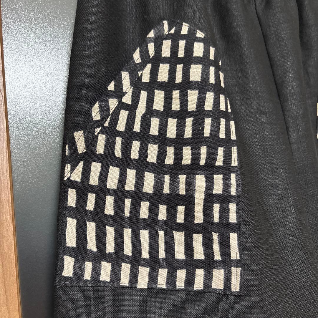 ミナペルホネン　sora check イージーパンツ　ハンドメイド