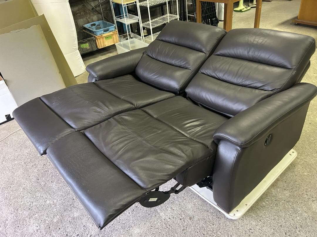 ニトリ 本革 電動リクライニングソファ Nビリーバ 2人掛け 美品