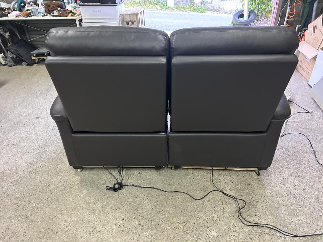 ニトリ 本革 電動リクライニングソファ Nビリーバ 2人掛け 美品