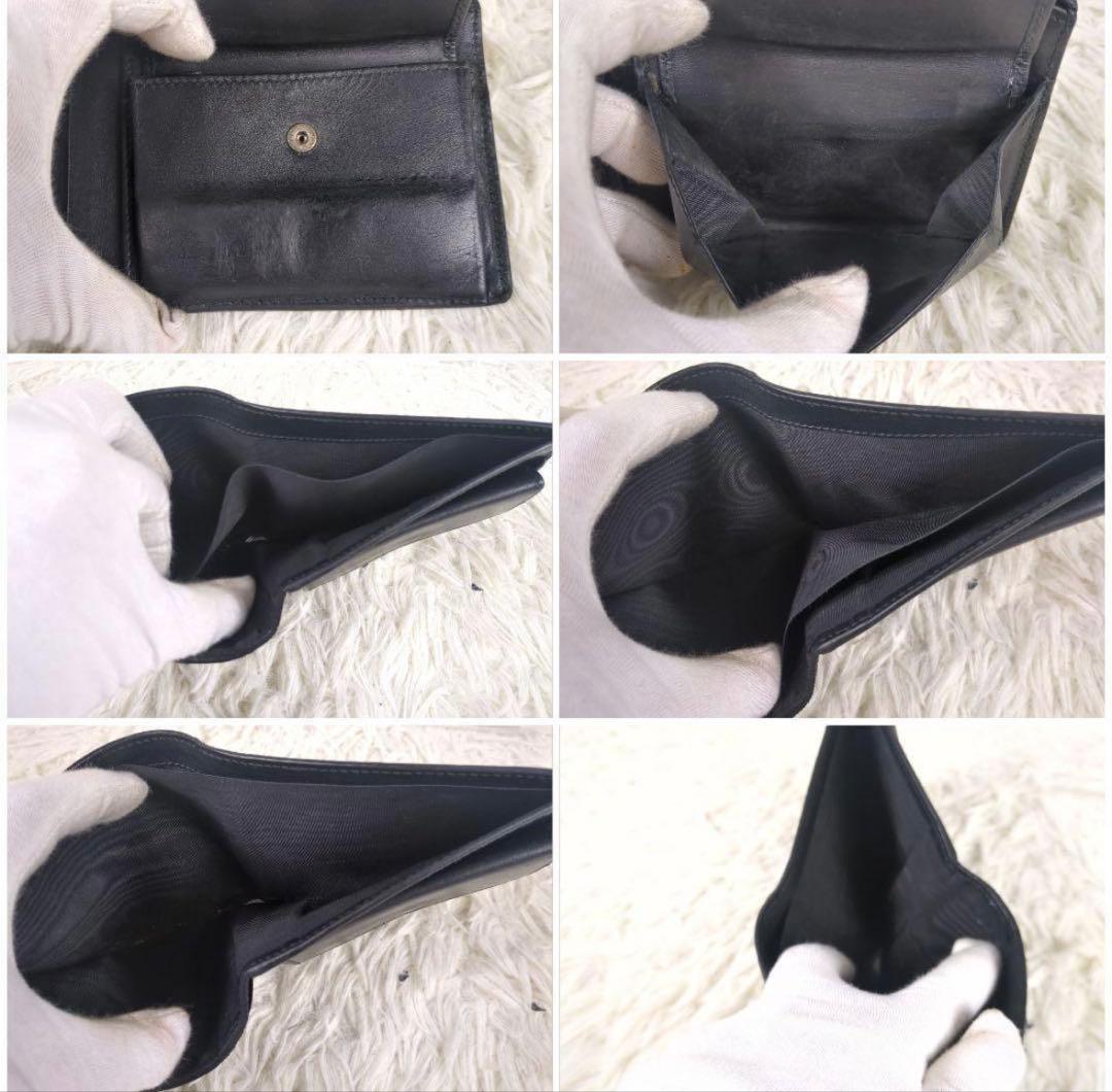 GUCCI ドリアン シマ レザー GGロゴ 二つ折り 財布 小銭ホック訳あり