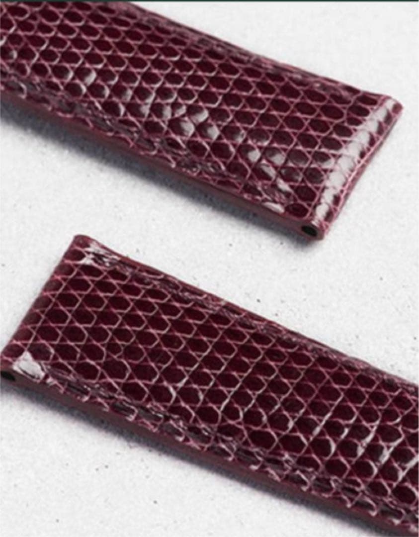 カミーユフォルネ　リザードシャイニー　ボルドー　15mm　時計ベルト