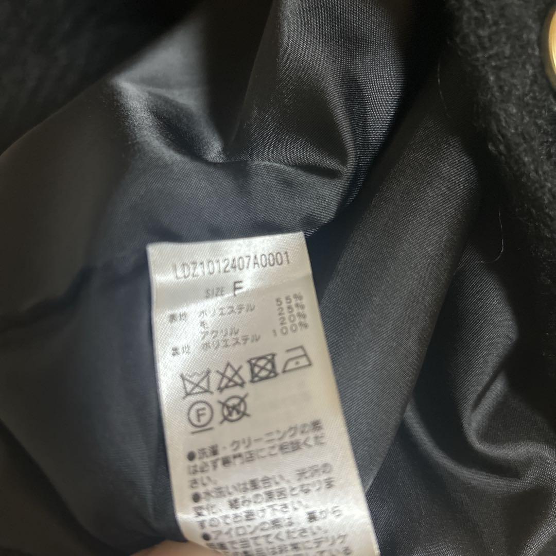 Lounge Dress ノーカラー ツイードジャケット 金ボタン ブラック