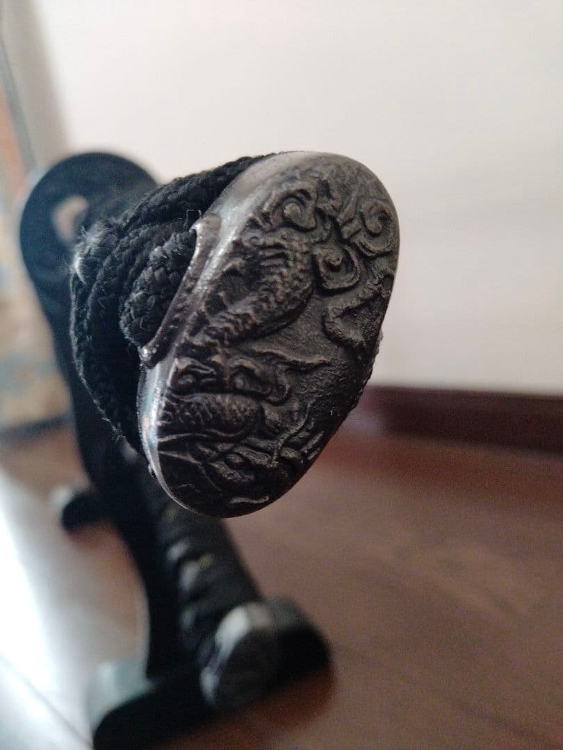 模造刀 上黒石目 龍雲の図 大刀 小刀 セット 刀袋付