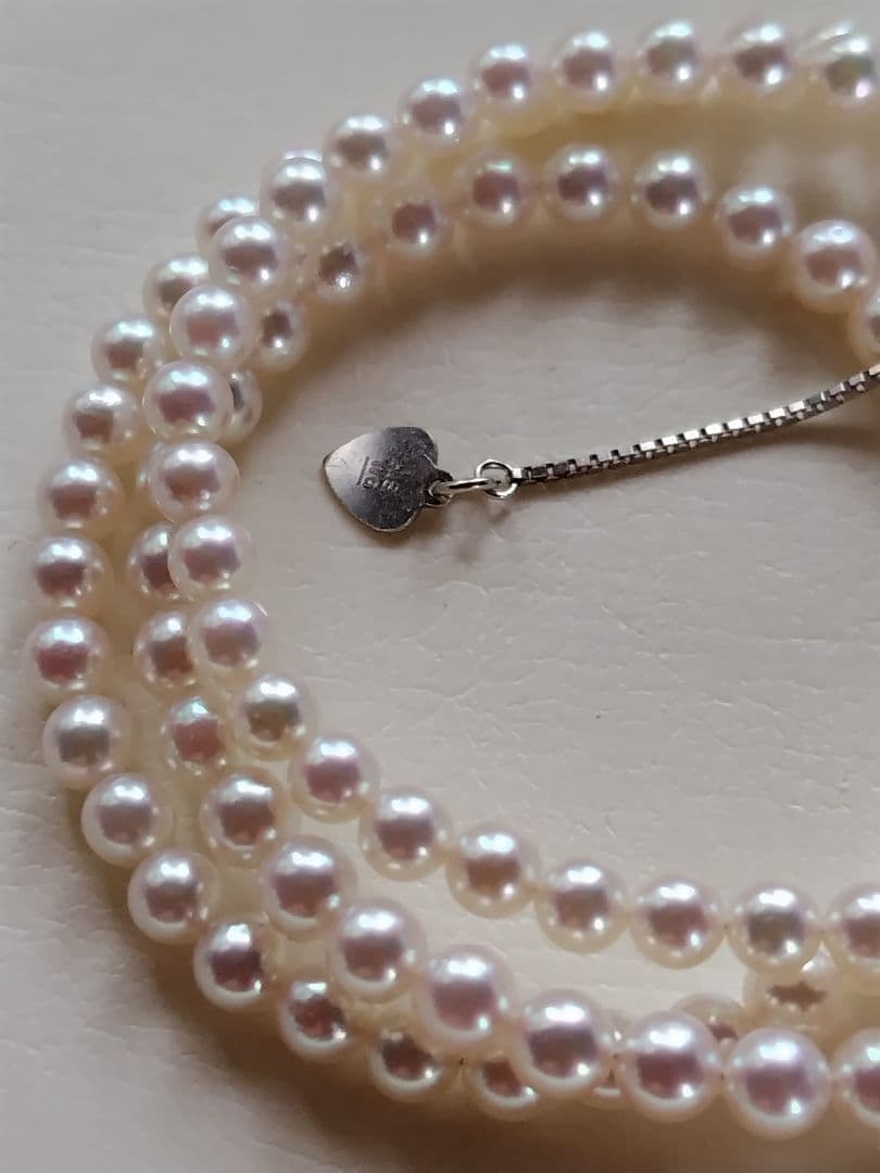 【艶照り最高】K18WG アジャスター付き あこや真珠ベビーパールネックレス