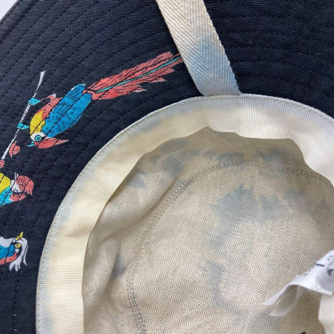 LOEWE パウラズイビザ バケットハット ロゴ バード ロゴテープ ブラック