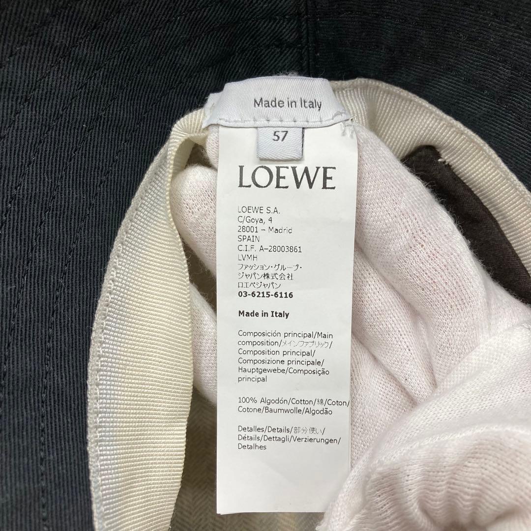LOEWE パウラズイビザ バケットハット ロゴ バード ロゴテープ ブラック