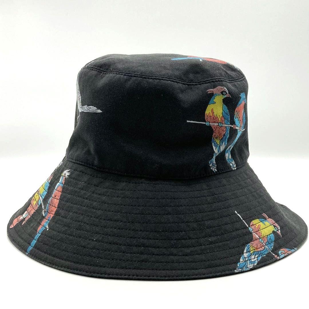 LOEWE パウラズイビザ バケットハット ロゴ バード ロゴテープ ブラック